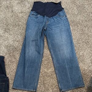 Old Navy Dark Blue Wide Leg Maternity Women's Jeans